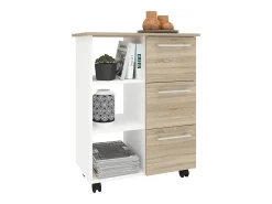 Mobiliário de cozinha servindo carrinho Esilo Branco/carvalho Sonoma A. 85 x L. 68 x P. 38 cm