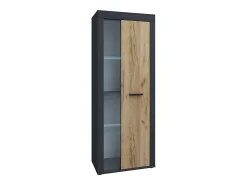 Mobiliário de TV VCM | 4 pcs. Parede viva com espaço de armazenamento suficiente | Armário de TV | Parede montada – Usilo XL (antracite / carvalho mel)