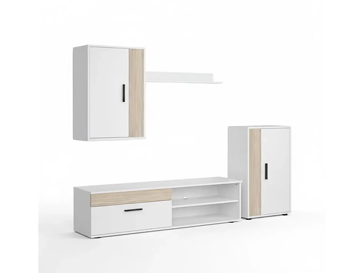 Mobiliário modular para sala de estar Lunet em branco artik aplino 190 cm