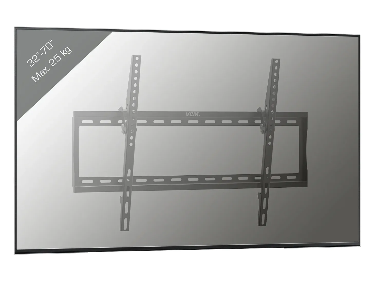 Montagem na parede de TV B-FN preto A. 42 x L. 65 x P. 3 cm