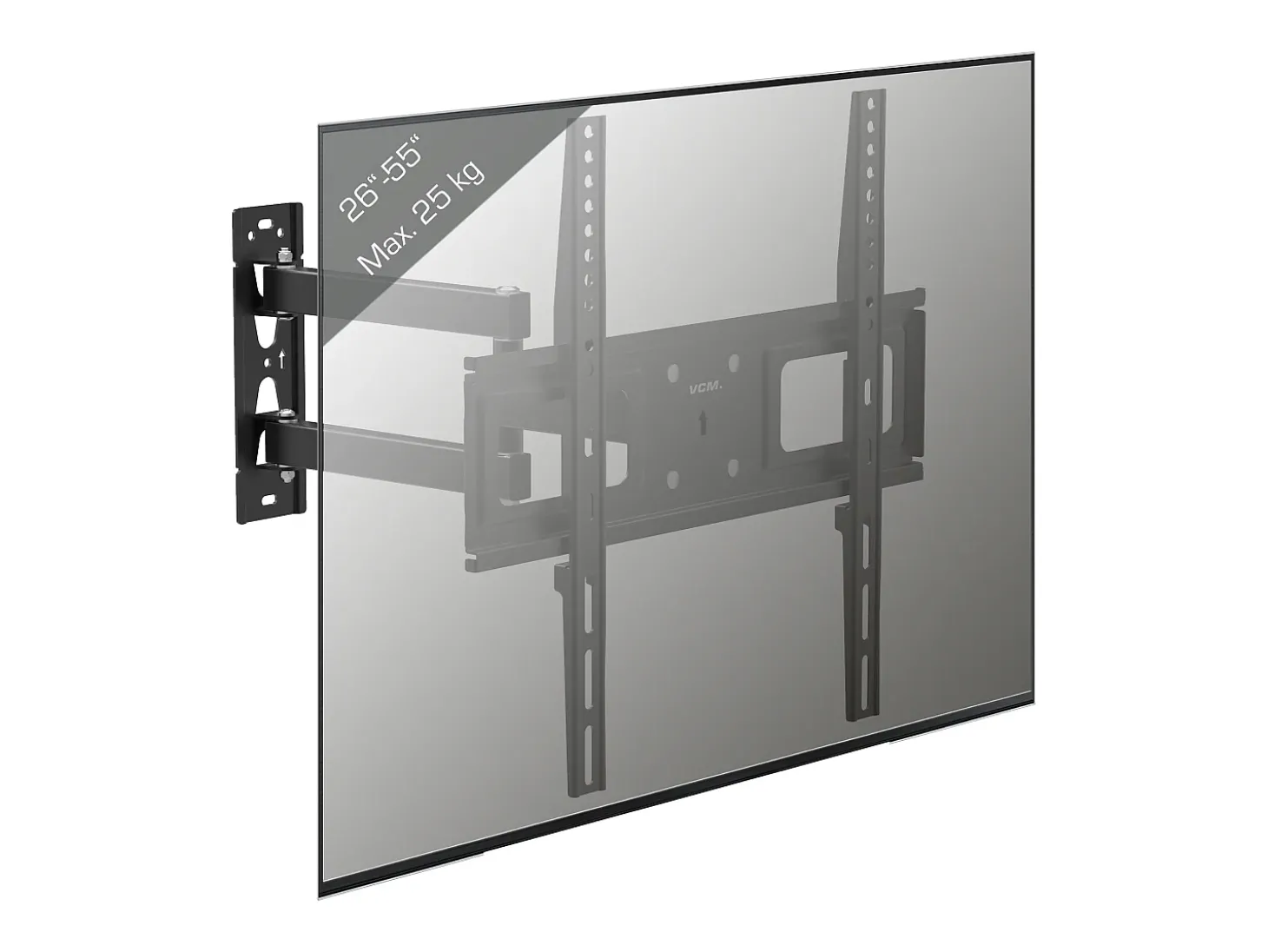 Montagem na parede de TV B-SN400 Preto A. 42 x L. 44 x P. 8 cm