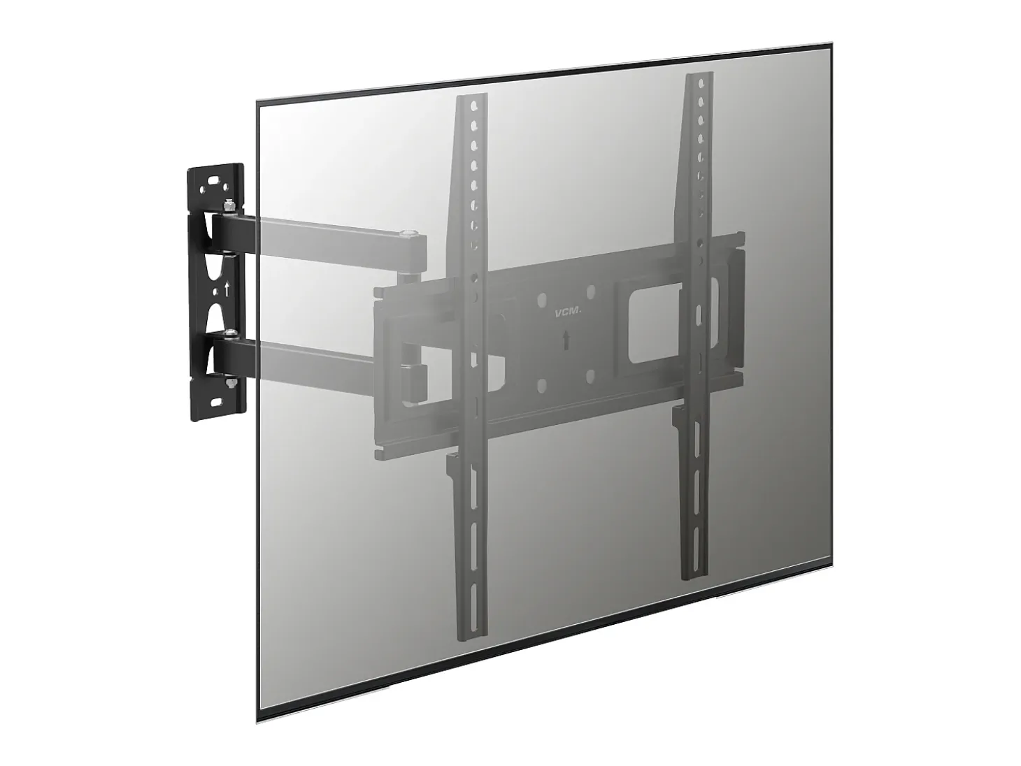 Montagem na parede de TV B-SN400 Preto A. 42 x L. 44 x P. 8 cm