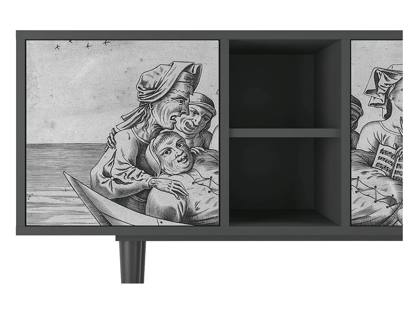 Mueble de TV - 150х69х41 cm - T5 - Blau Schuyte, Antracite