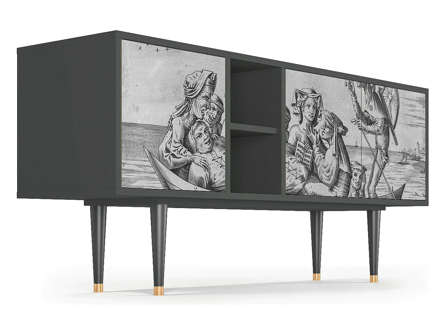 Mueble de TV - 150х69х41 cm - T5 - Blau Schuyte, Antracite