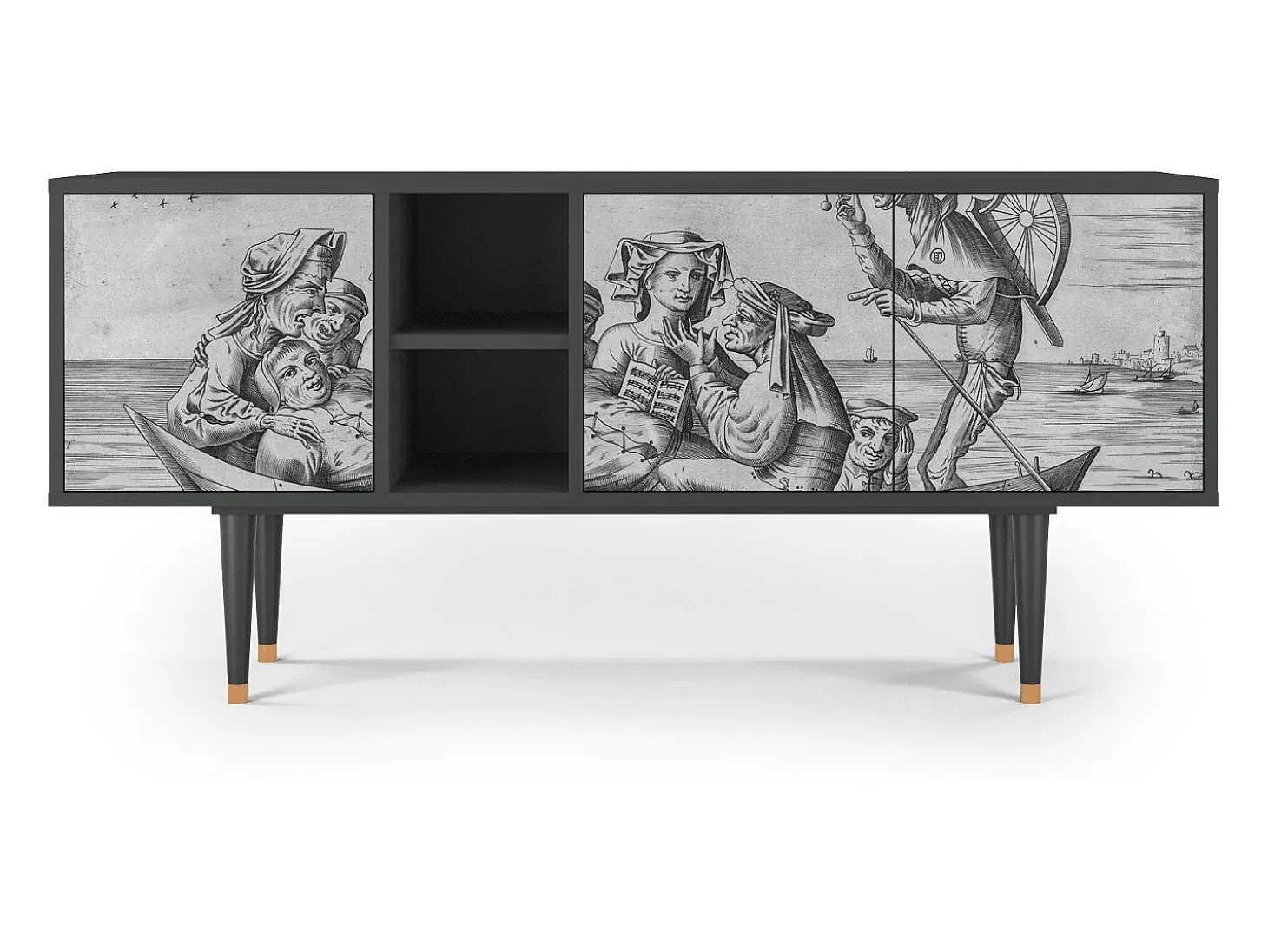 Mueble de TV - 150х69х41 cm - T5 - Blau Schuyte, Antracite