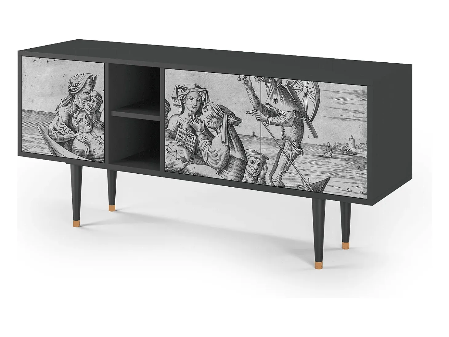 Mueble de TV - 150х69х41 cm - T5 - Blau Schuyte, Antracite