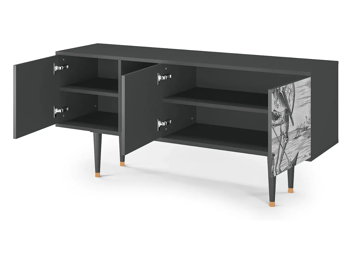 Mueble de TV - 150х69х41 cm - T5 - Blau Schuyte, Antracite
