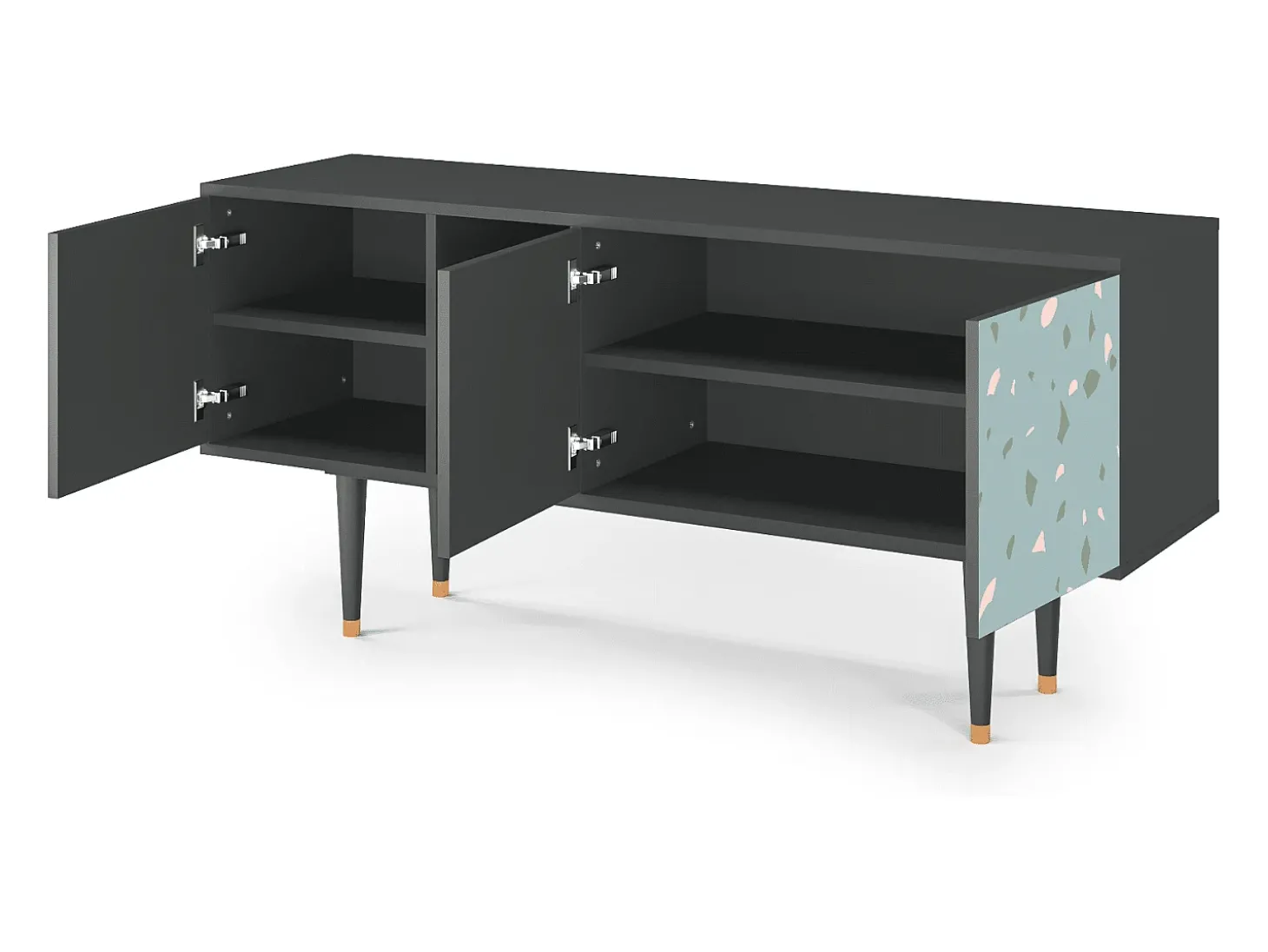 Mueble de TV - 150х69х41 cm - T5 - Blue Drops, Antracite