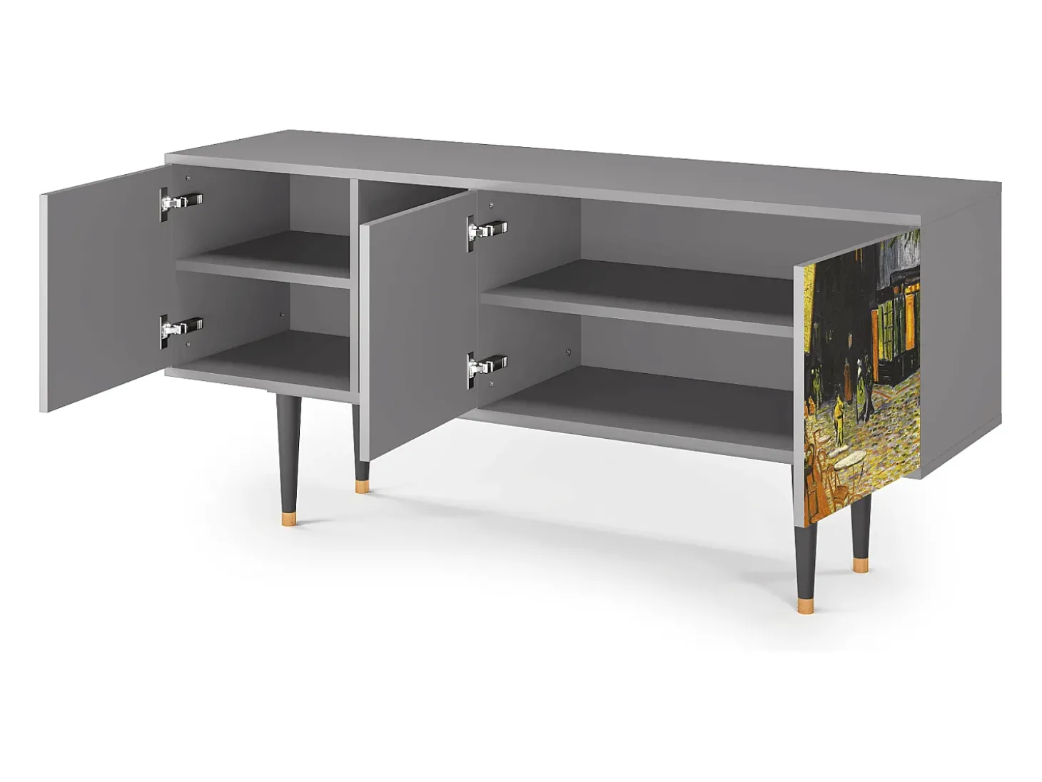 Mueble de TV - 150х69х41 cm - T5 - Café Terrace at Night, Cinza