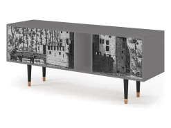 Mueble de TV - 170х69х48 cm - T1 - Castle with Bridge, Cinza