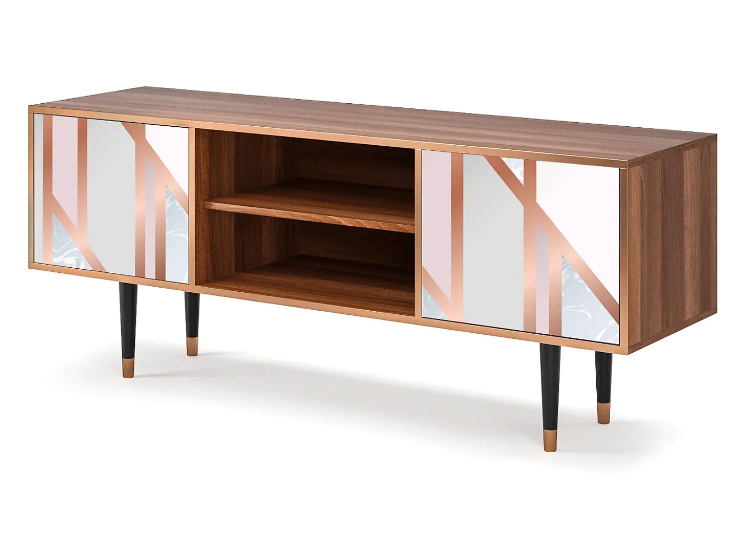 Mueble de TV - 170х69х48 cm - T2 - Champagne Story, Nogueira