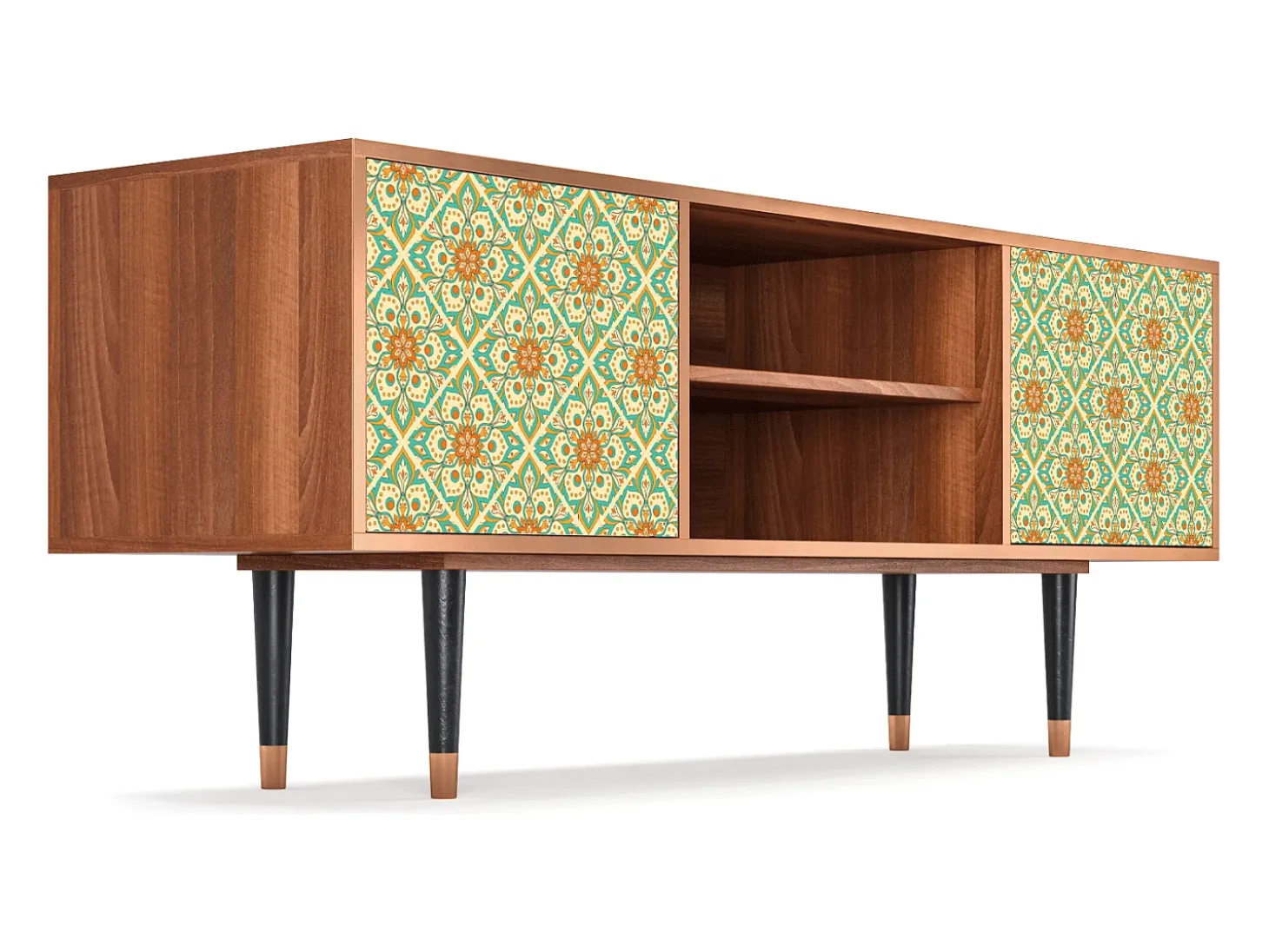 Mueble de TV - 170х69х48 cm - T2 - Hindu Daisy, Nogueira