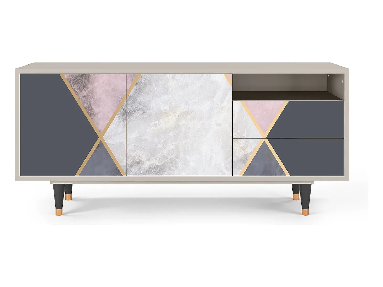 Mueble de TV - 125х56х41 cm - T7 - Ideal Harmony, Areia