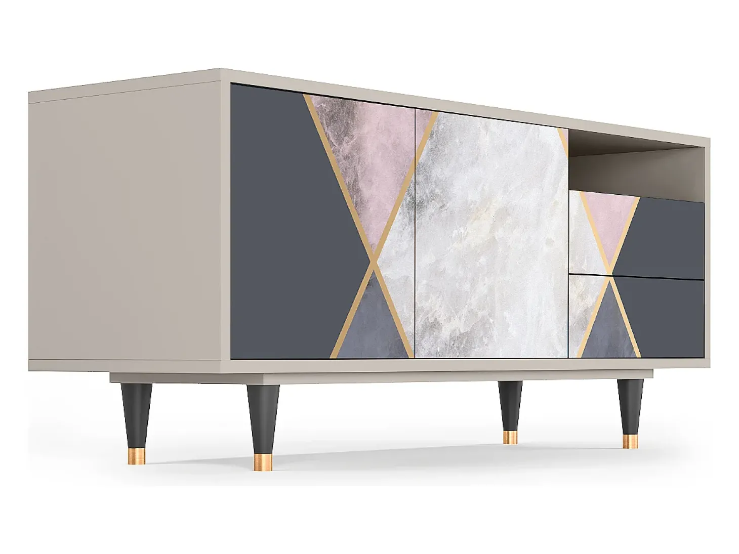 Mueble de TV - 125х56х41 cm - T7 - Ideal Harmony, Areia