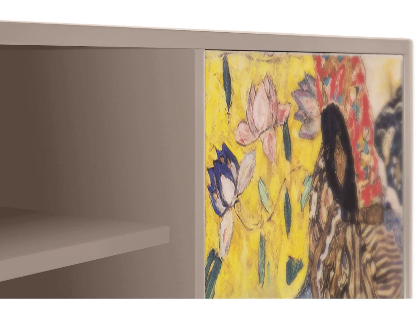 Mueble de TV - 170х69х48 cm - T2 - Lady with Fan by Klimt, Latte