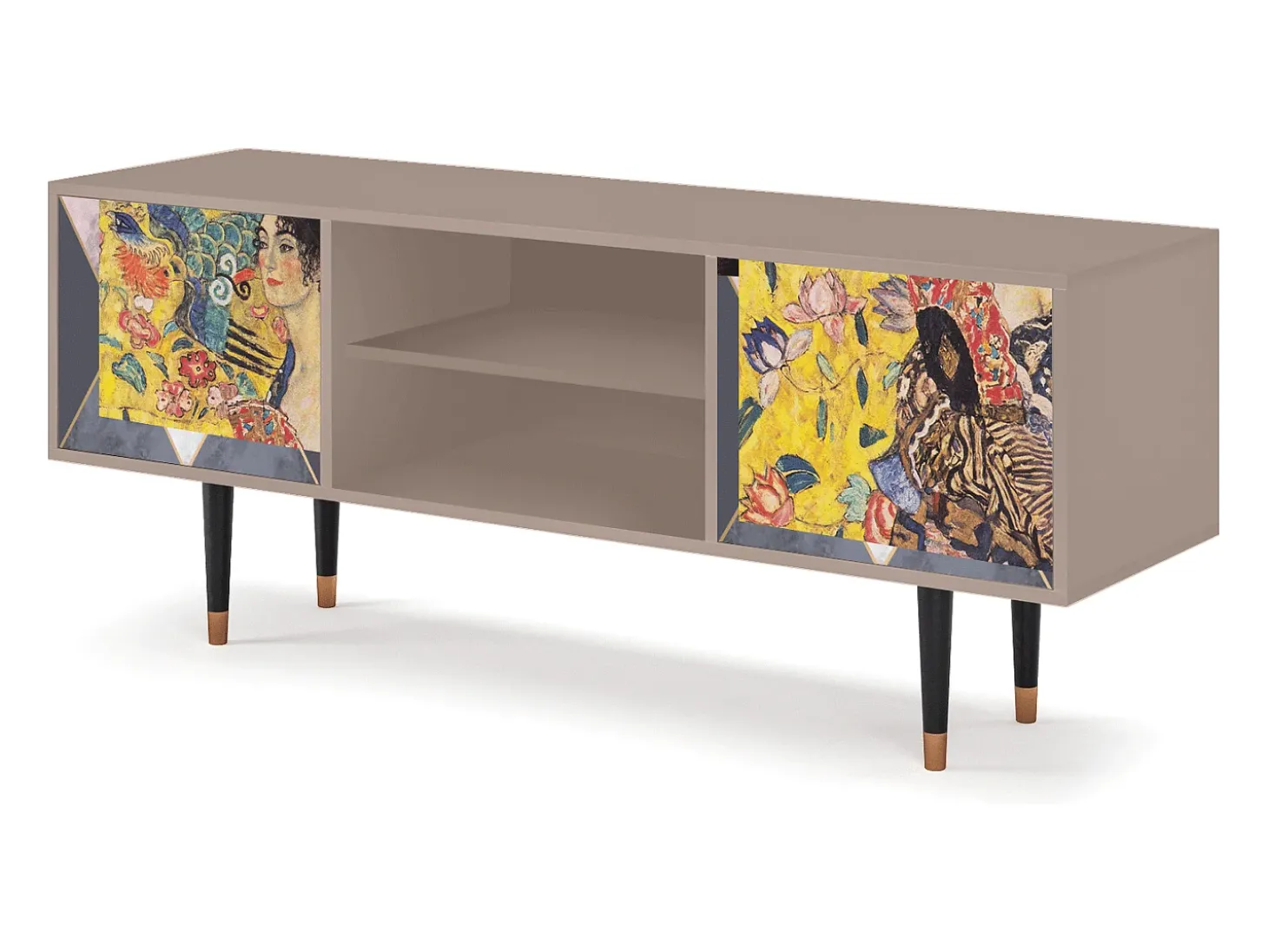 Mueble de TV - 170х69х48 cm - T2 - Lady with Fan by Klimt, Latte