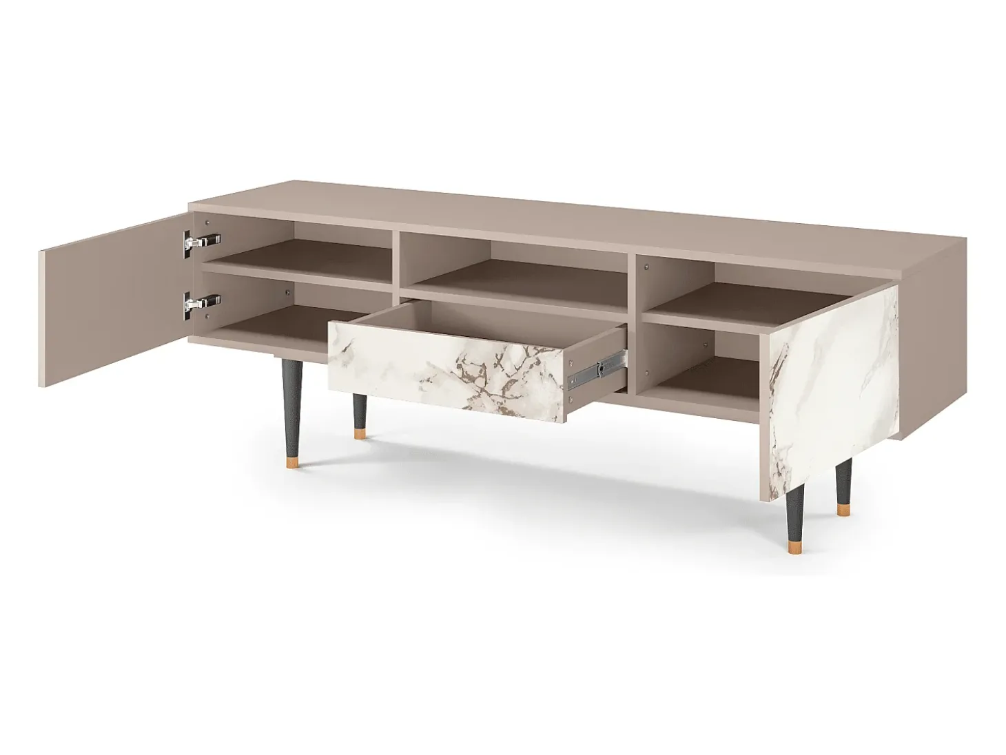 Mueble de TV - 170х59х41 cm - T6 - Milk Marble, Latte