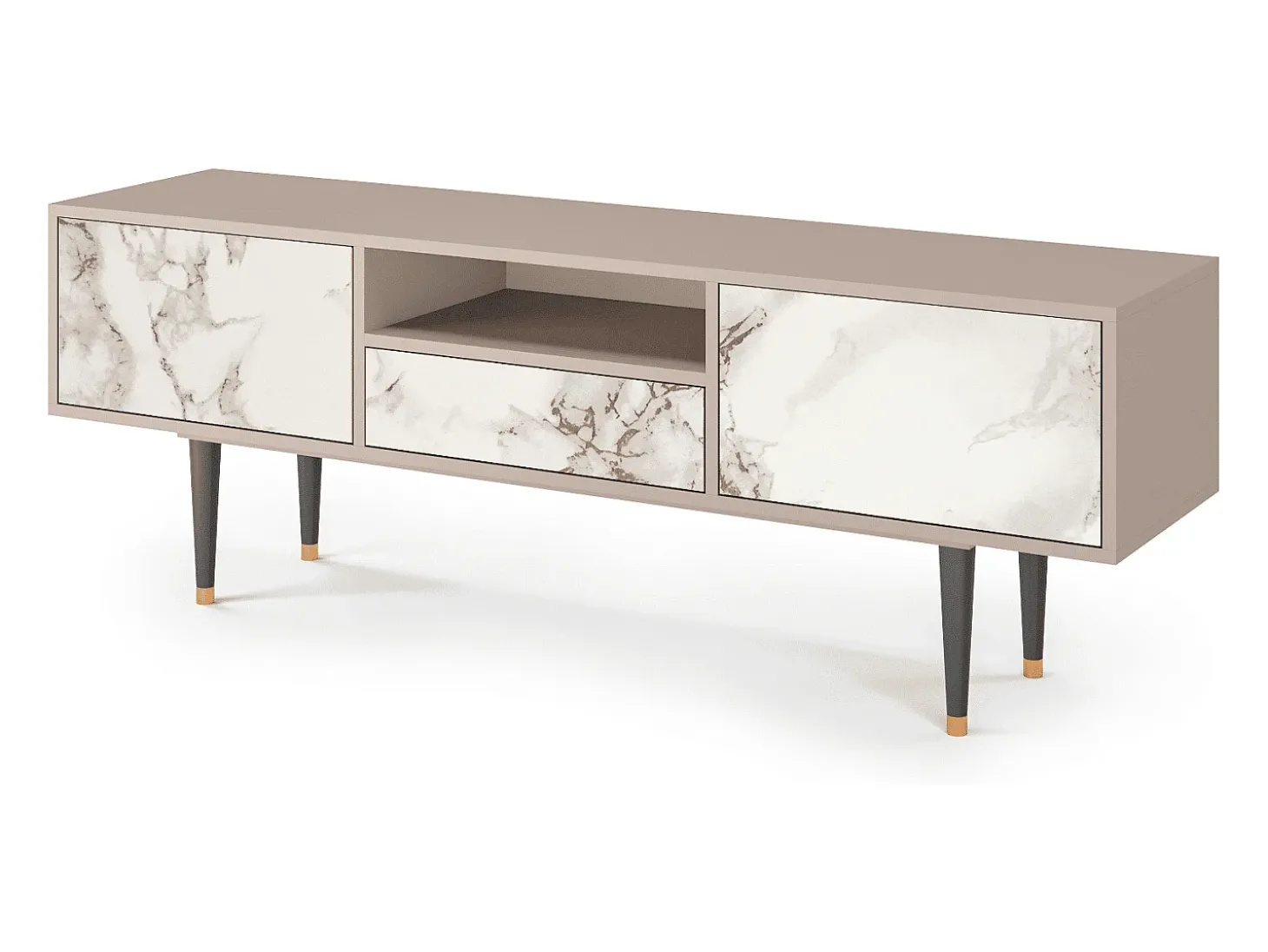 Mueble de TV - 170х59х41 cm - T6 - Milk Marble, Latte
