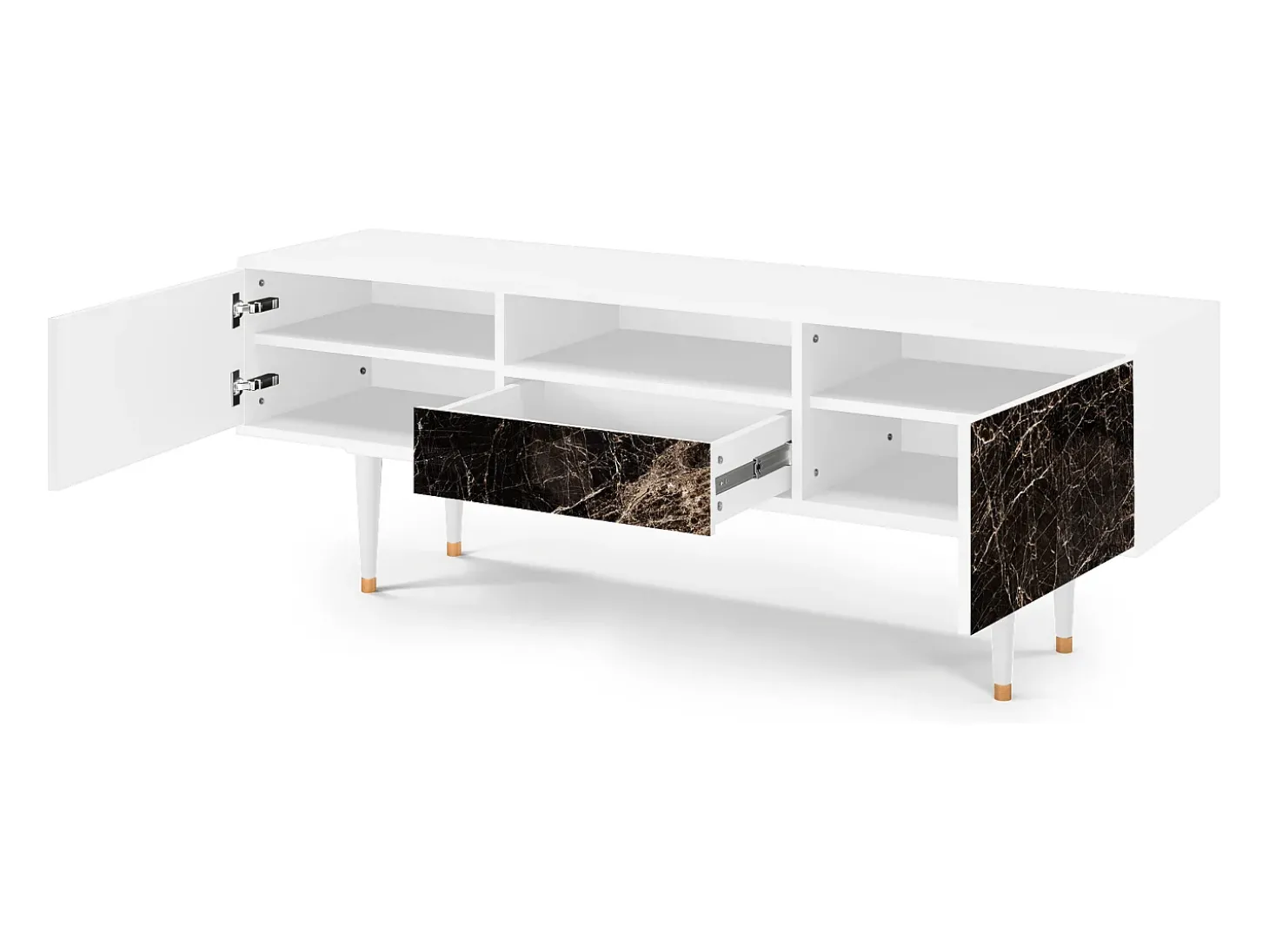 Mueble de TV - 170х59х41 cm - T6 - Night Abyss, Branco