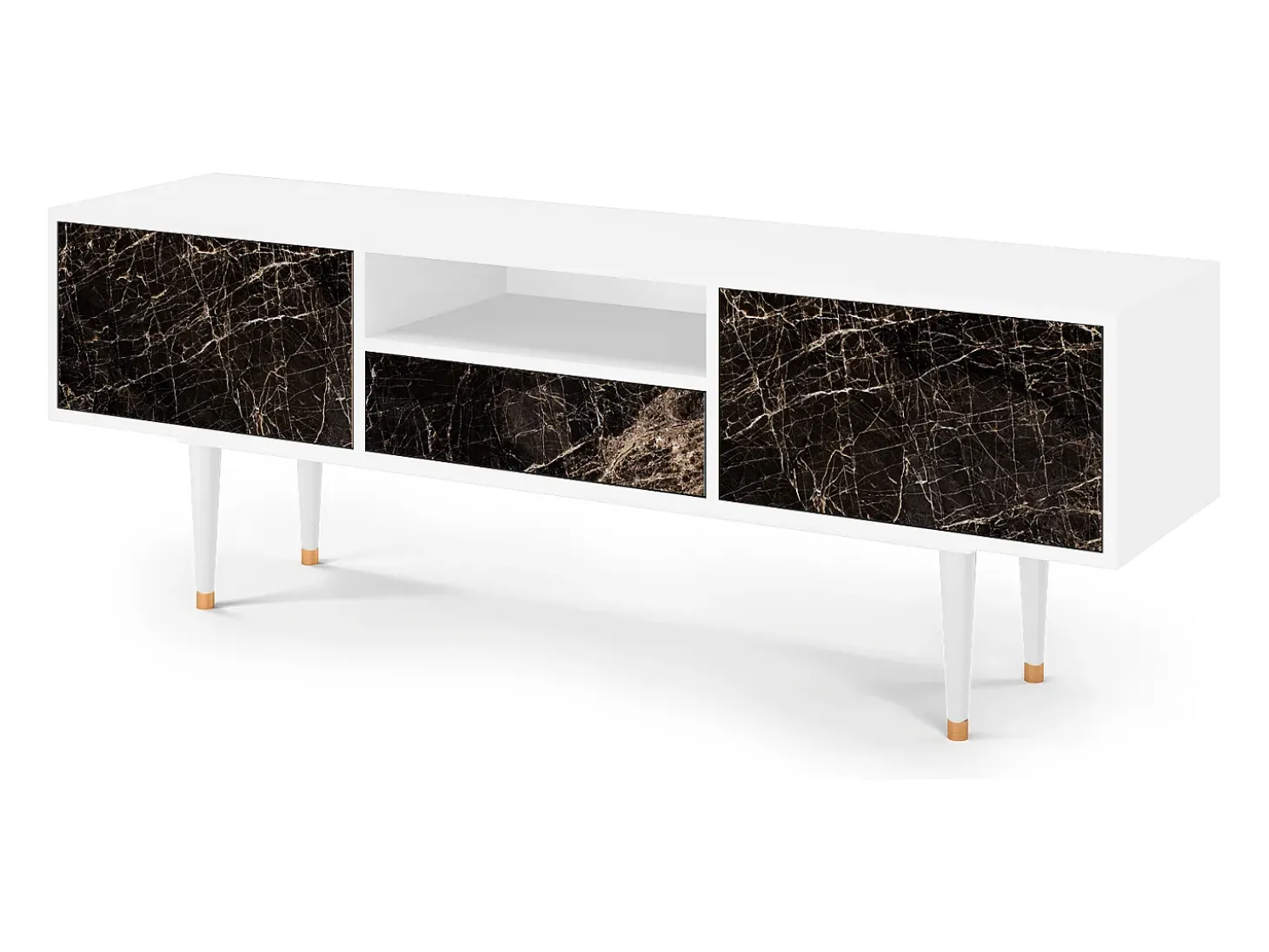 Mueble de TV - 170х59х41 cm - T6 - Night Abyss, Branco