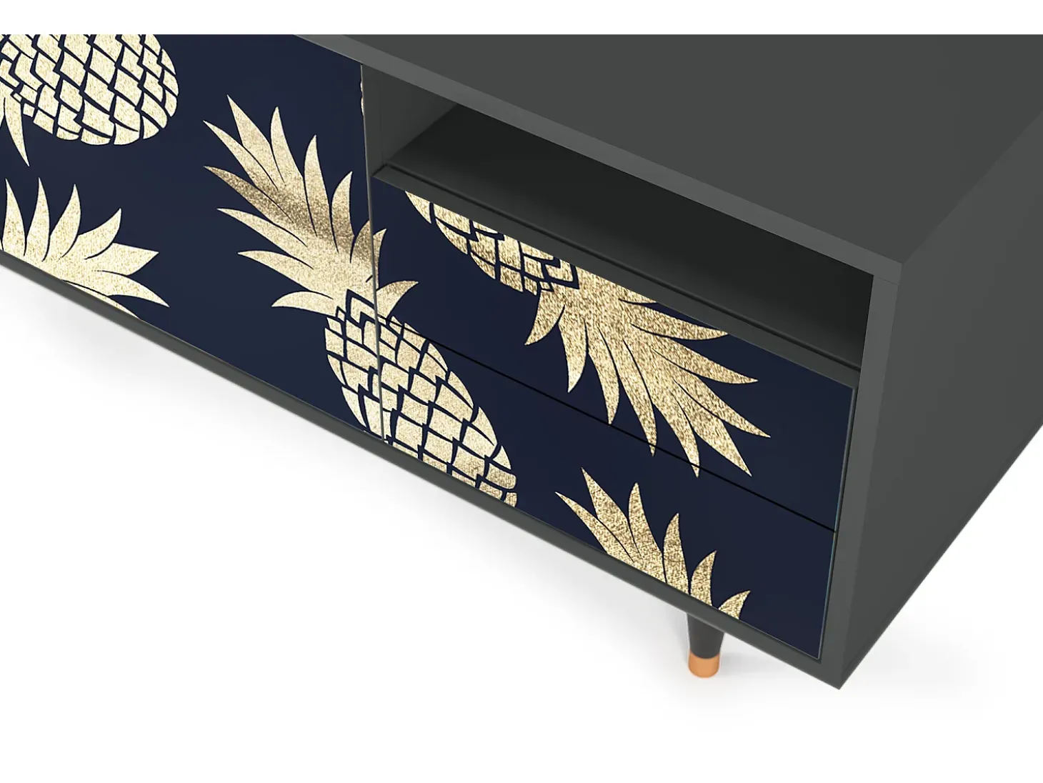 Mueble de TV - 125х56х41 cm - T7 - Sunny Pineaple, Antracite