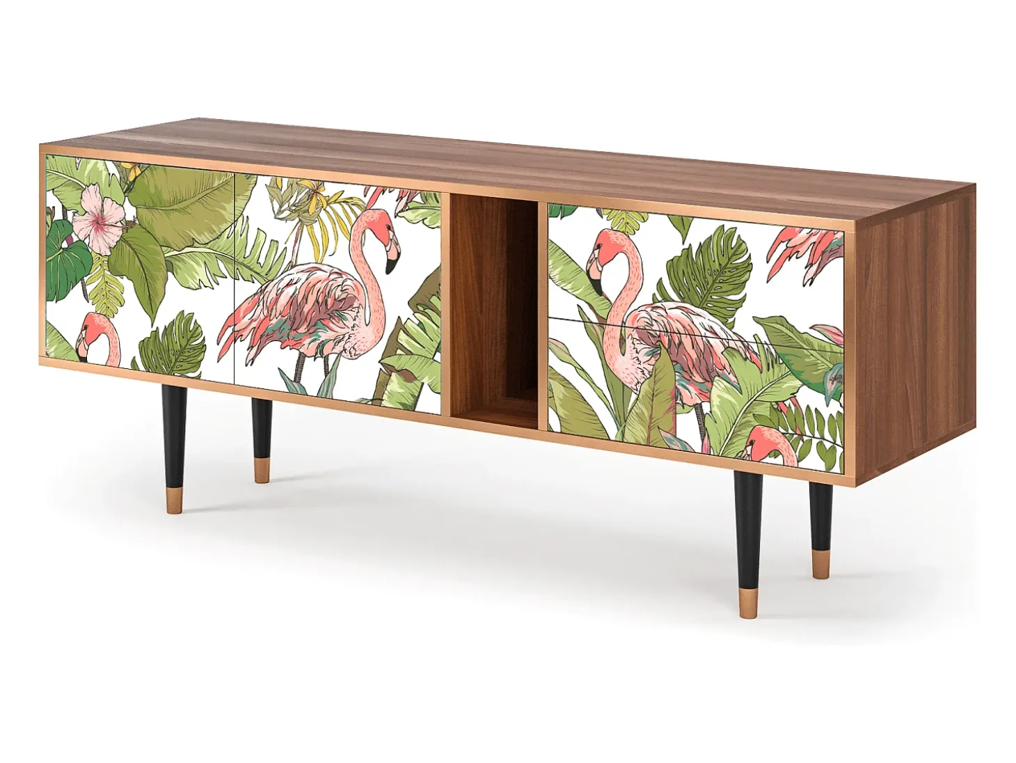 Mueble de TV - 170х69х48 cm - T1 - Sweet Flamingo, Nogueira