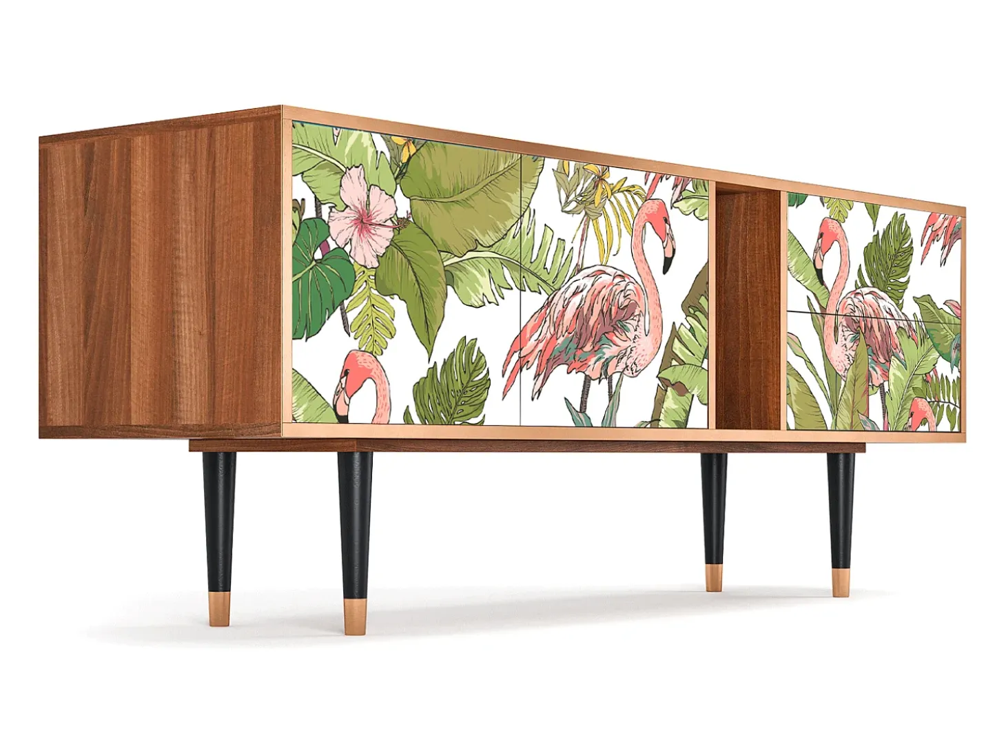 Mueble de TV - 170х69х48 cm - T1 - Sweet Flamingo, Nogueira