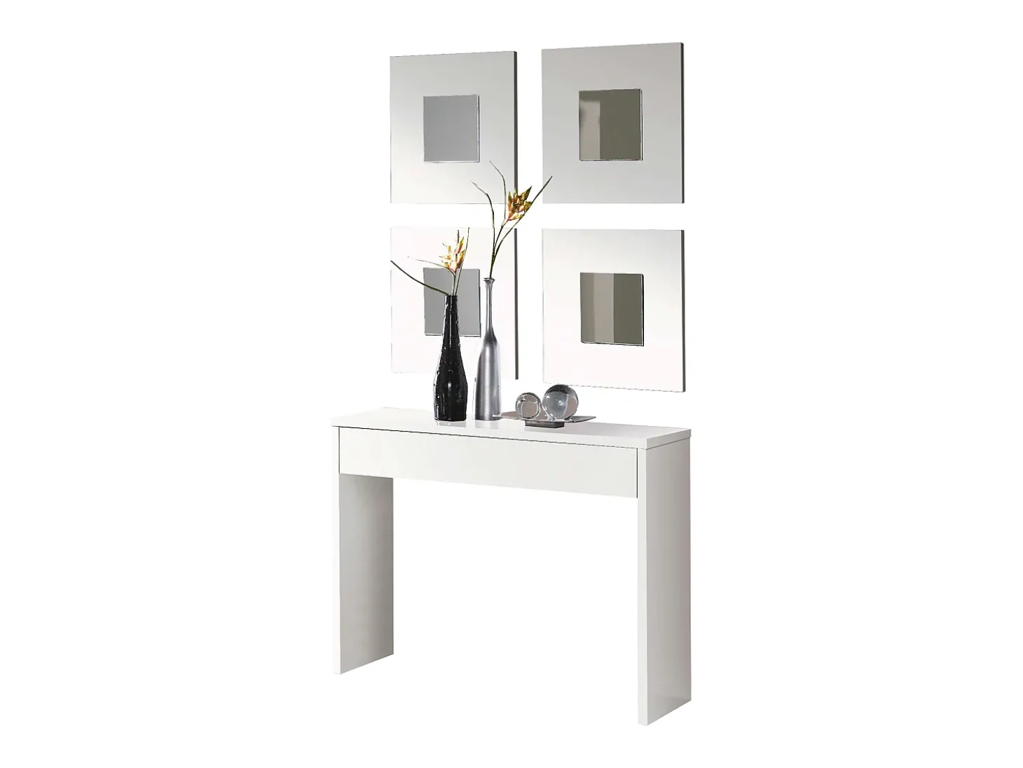 Móveis de corredor brancos modernos Lupe 101x76x30 cm