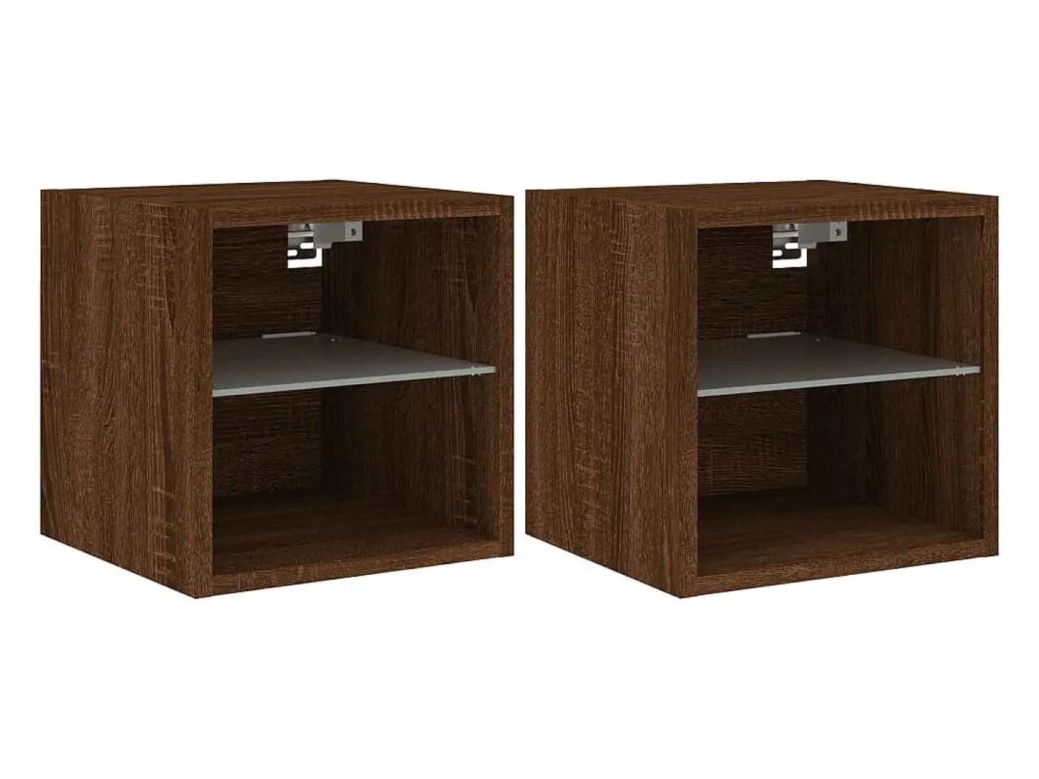 Móveis de parede para TV com luzes LED 2 pcs carvalho castanho