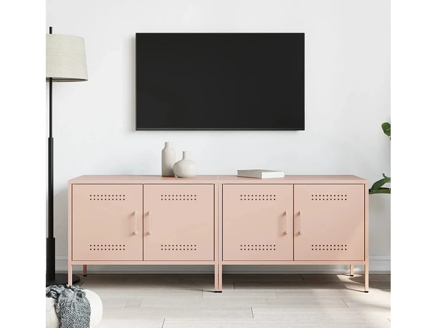 Móveis de TV 2 pcs 68x39x50,5 cm aço rosa PT756859