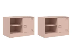 Móveis de TV 2 pcs 67x39x44 cm aço rosa PT873878