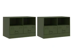 Móveis de TV 2 pcs 67x39x44 cm aço verde azeitona PT514604