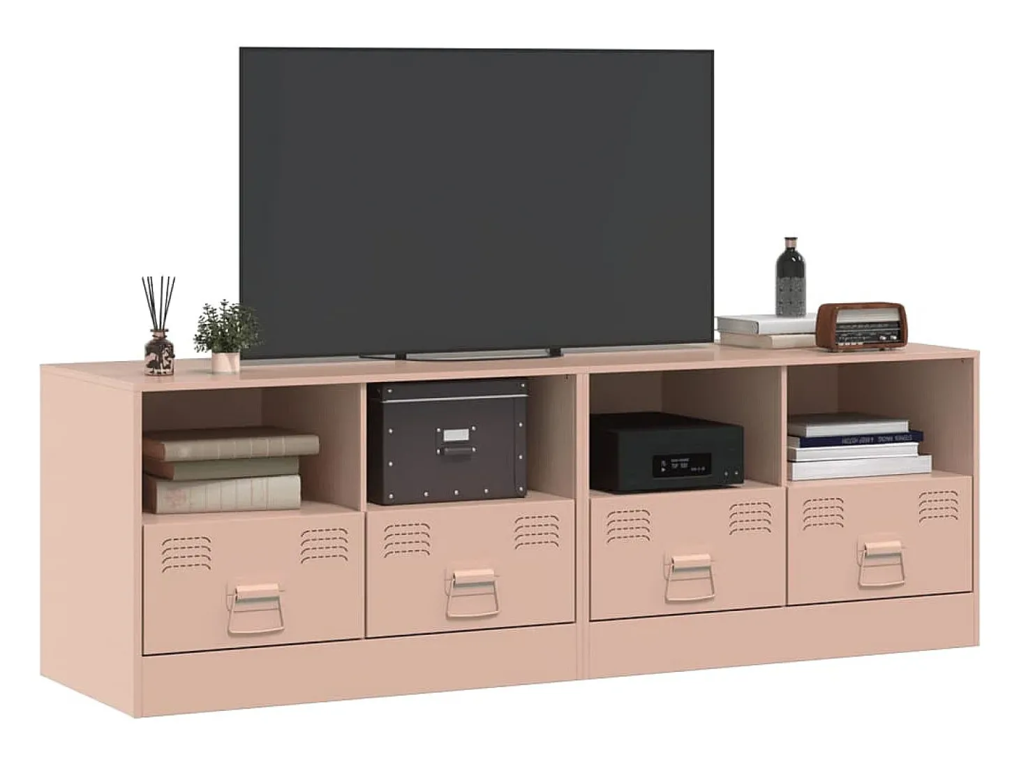 Móveis de TV 2 pcs 67x39x44 cm aço rosa PT322314