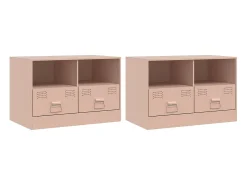 Móveis de TV 2 pcs 67x39x44 cm aço rosa PT322314
