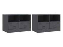 Móveis de TV 2 pcs 67x39x44 cm aço antracite PT758721