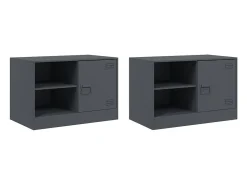 Móveis de TV 2 pcs 67x39x44 cm aço antracite PT676200