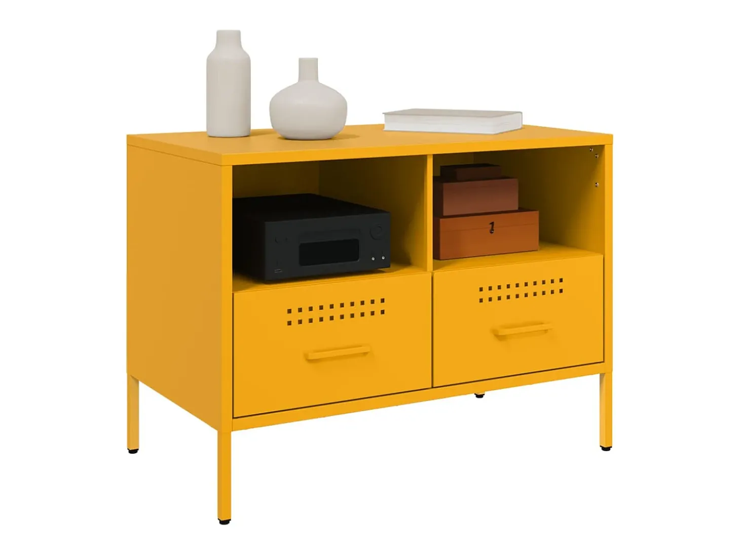 Móveis de TV 2 pcs 68x39x50,5 cm aço amarelo mostarda PT893430