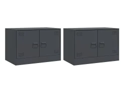 Móveis de TV 2 pcs 67x39x44 cm aço antracite PT811892