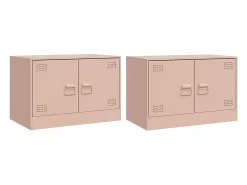 Móveis de TV 2 pcs 67x39x44 cm aço rosa PT225386