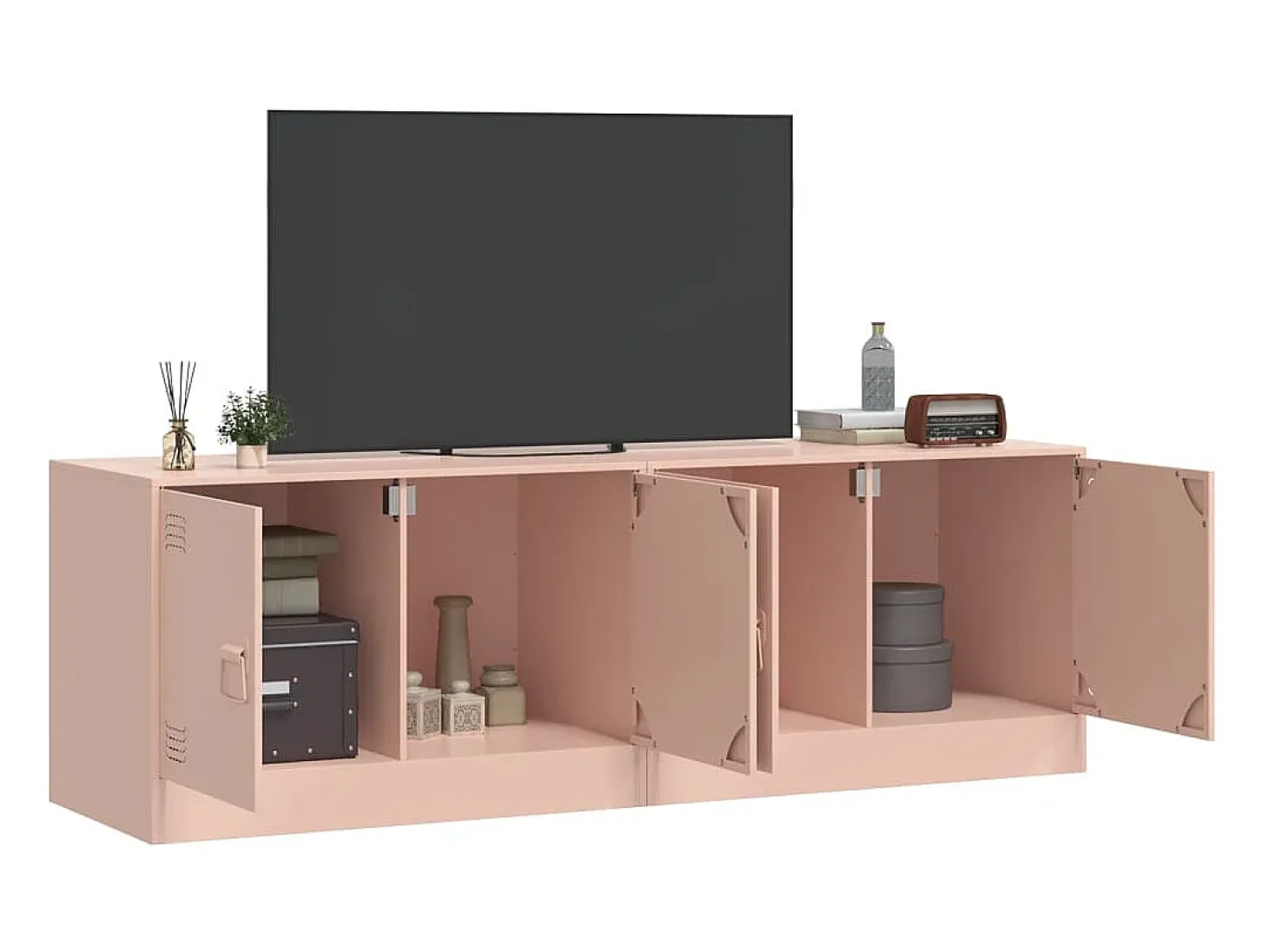 Móveis de TV 2 pcs 67x39x44 cm aço rosa PT225386