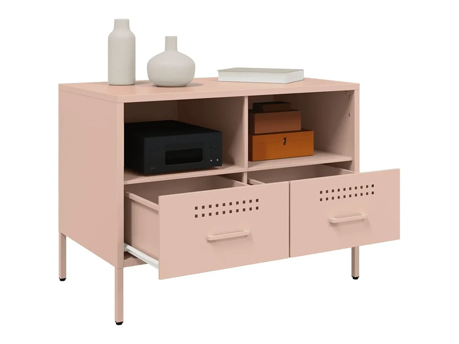 Móveis de TV 2 pcs 68x39x50,5 cm aço rosa PT456797