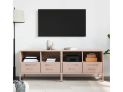 Móveis de TV 2 pcs 68x39x50,5 cm aço rosa PT456797