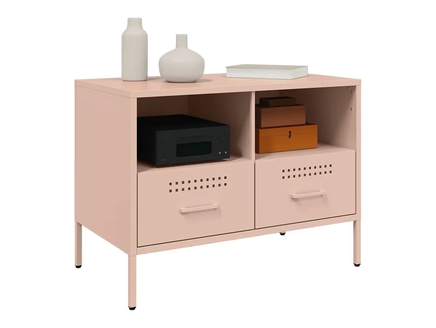 Móveis de TV 2 pcs 68x39x50,5 cm aço rosa PT456797