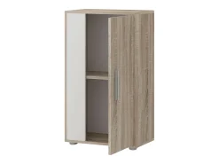 Móveis de TV para sala de estar e sala de jantar Kolm Nordic em carvalho Sonoma/branco com 3 portas e 2 prateleiras