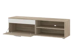 Móveis de TV para sala de estar e sala de jantar Kolm Nordic em carvalho Sonoma/branco com 3 portas e 2 prateleiras