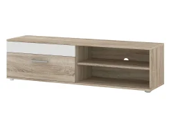Móveis de TV para sala de estar e sala de jantar Kolm Nordic em carvalho Sonoma/branco com 3 portas e 2 prateleiras