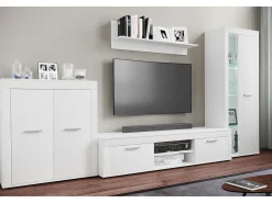 Móveis de TV VCM | Lowboard | Prateleira TV | Dimensões A. 37 x L. 160 x P. 45 cm | Fernseh Furniture – Usilo XL (Branco)