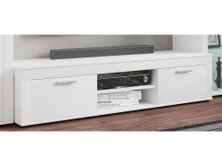 Móveis de TV VCM | Lowboard | Prateleira TV | Dimensões A. 37 x L. 160 x P. 45 cm | Fernseh Furniture – Usilo XL (Branco)