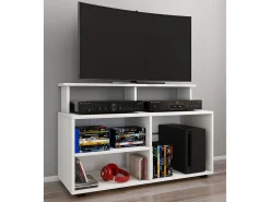 Móveis de TV VCM | Lowboard | Prateleira de TV com espaço de armazenamento suficiente | Dimensões A. 59 x L. 90 x P. 36 cm | Fernseh Furniture - Balansia (Branco)