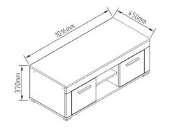 Móveis de TV VCM | Lowboard | Prateleira TV | Dimensões A. 37 x L. 102 x P. 45 cm | Fernseh Móveis – Usilo L (Carvalho Branco / Mel)